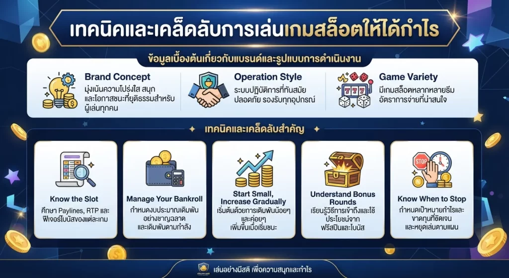 เทคนิคและเคล็ดลับการ เล่น เกม สล็อต ให้ได้กำไร